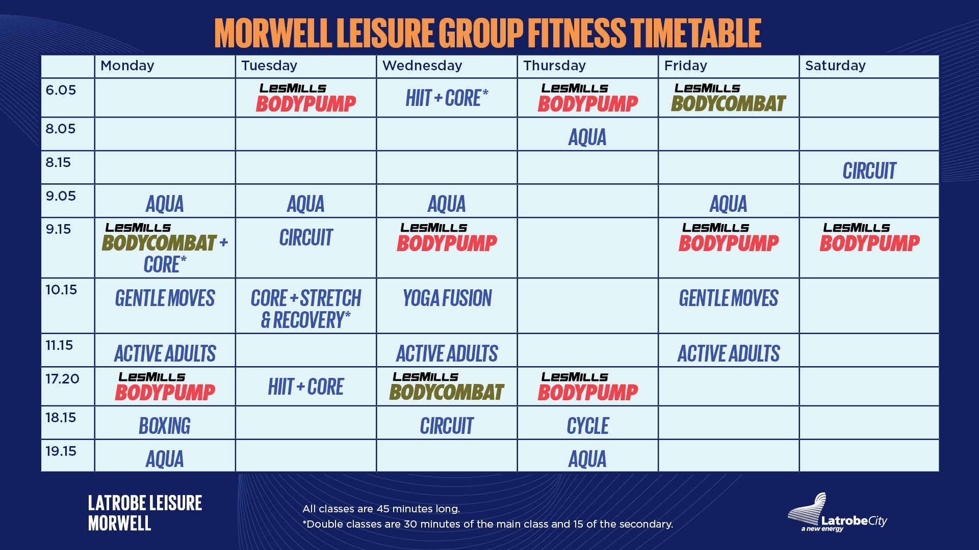 Group Fitness Timetable Morwell Latrobe City Council